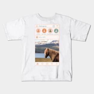 Icelandic horse insta gift Kids T-Shirt